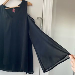Off the shoulder black blouse